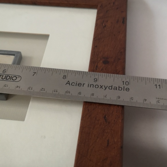 Unique Handmade Tiny Box Clay Cat on Chair in Frame with Glass Hanging Artwork - Picture 5 of 6